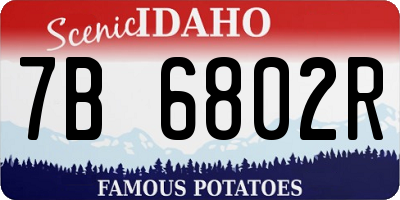 ID license plate 7B6802R