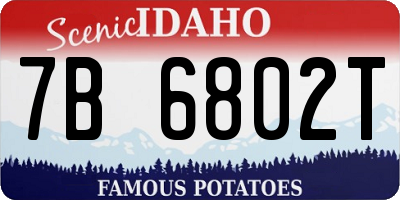ID license plate 7B6802T