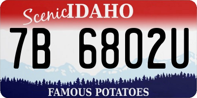 ID license plate 7B6802U