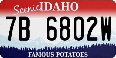ID license plate 7B6802W