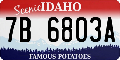 ID license plate 7B6803A