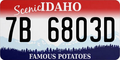 ID license plate 7B6803D