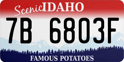 ID license plate 7B6803F