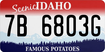 ID license plate 7B6803G