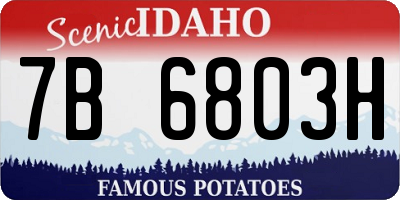 ID license plate 7B6803H