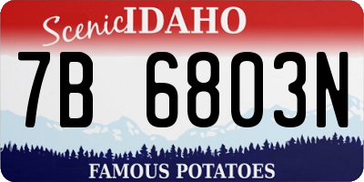 ID license plate 7B6803N