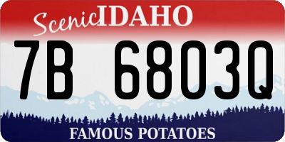 ID license plate 7B6803Q