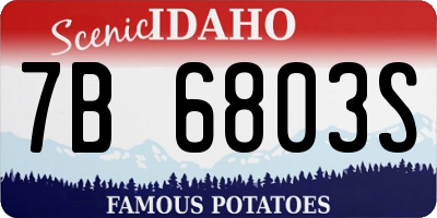 ID license plate 7B6803S