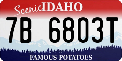 ID license plate 7B6803T