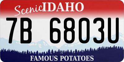 ID license plate 7B6803U