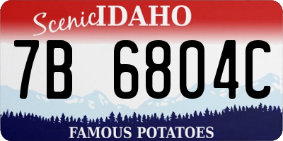 ID license plate 7B6804C