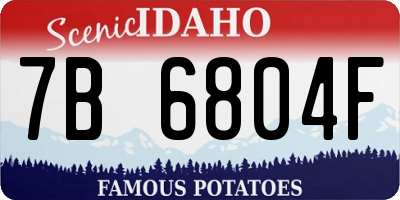 ID license plate 7B6804F