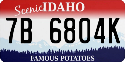 ID license plate 7B6804K