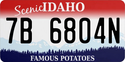 ID license plate 7B6804N
