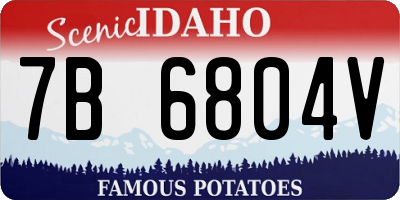 ID license plate 7B6804V