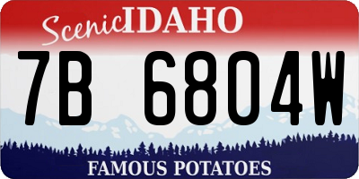 ID license plate 7B6804W