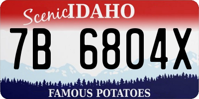 ID license plate 7B6804X