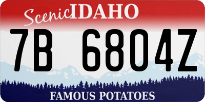 ID license plate 7B6804Z