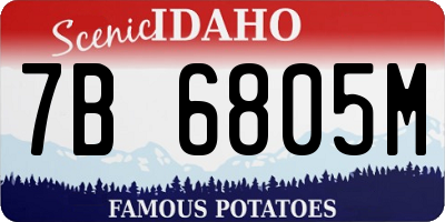 ID license plate 7B6805M