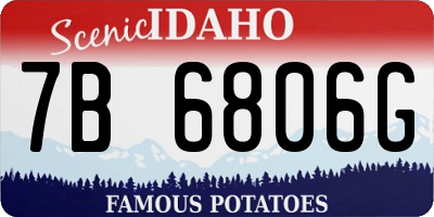 ID license plate 7B6806G