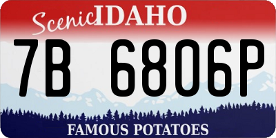 ID license plate 7B6806P