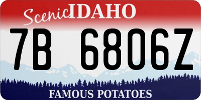 ID license plate 7B6806Z