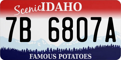 ID license plate 7B6807A