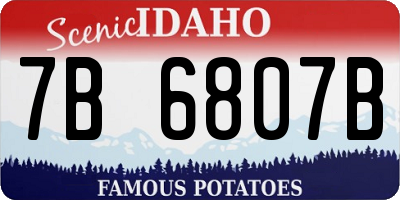 ID license plate 7B6807B