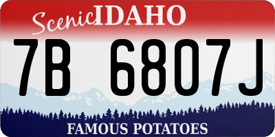 ID license plate 7B6807J
