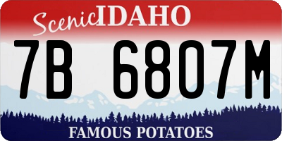 ID license plate 7B6807M