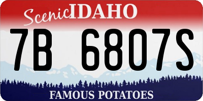 ID license plate 7B6807S