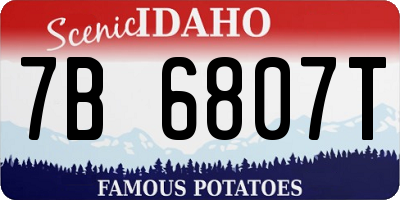 ID license plate 7B6807T
