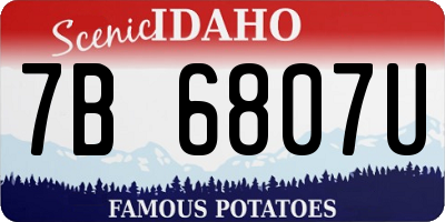 ID license plate 7B6807U