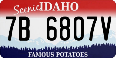 ID license plate 7B6807V