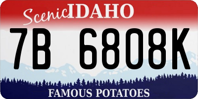 ID license plate 7B6808K