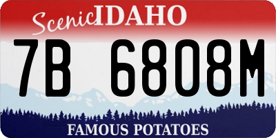 ID license plate 7B6808M