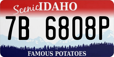 ID license plate 7B6808P