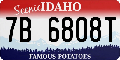 ID license plate 7B6808T
