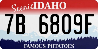ID license plate 7B6809F