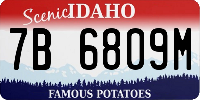ID license plate 7B6809M