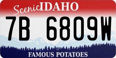 ID license plate 7B6809W