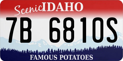 ID license plate 7B6810S
