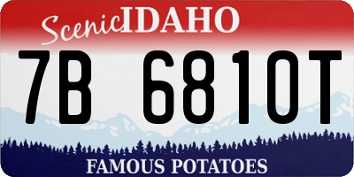 ID license plate 7B6810T