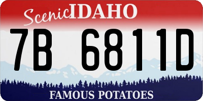 ID license plate 7B6811D