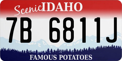 ID license plate 7B6811J