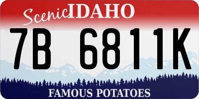 ID license plate 7B6811K