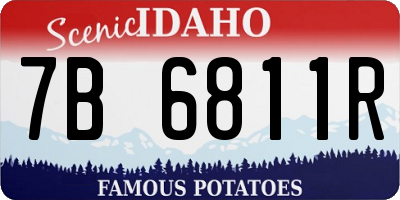 ID license plate 7B6811R
