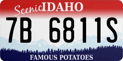 ID license plate 7B6811S