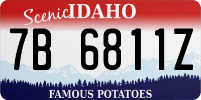 ID license plate 7B6811Z