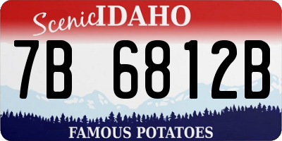 ID license plate 7B6812B